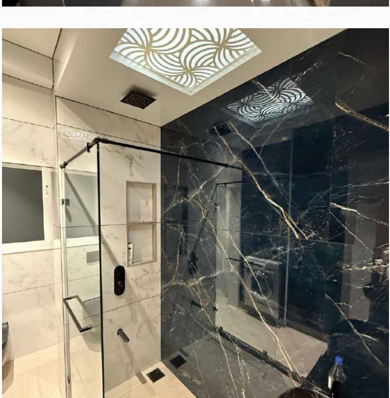 Dark marble bathroom design