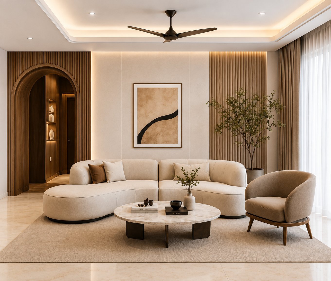 Luxury living room designed by GN Interiors