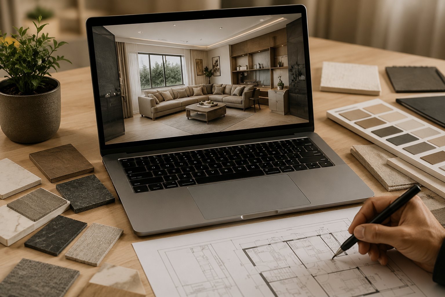 Design and visualization on laptop
